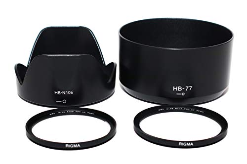 PRO【RIGMA】Nikon(ニコン)D5600/D3500/D3400 ダブルズームキット用 入門アクセサリー 6点セット(フード/レンズ保護フィルター/カメラ用ソフトケース/レンズ用ソフトケース)