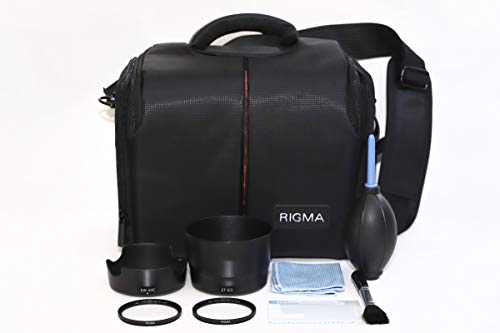 PRO【RIGMA】Canon EOS KISS X10/X9 ダブルズームキット用 入門アクセサリー 9点セット(フード/レンズ保護フィルター/カメラバック/液晶保護フィルム/ブロアーなど)