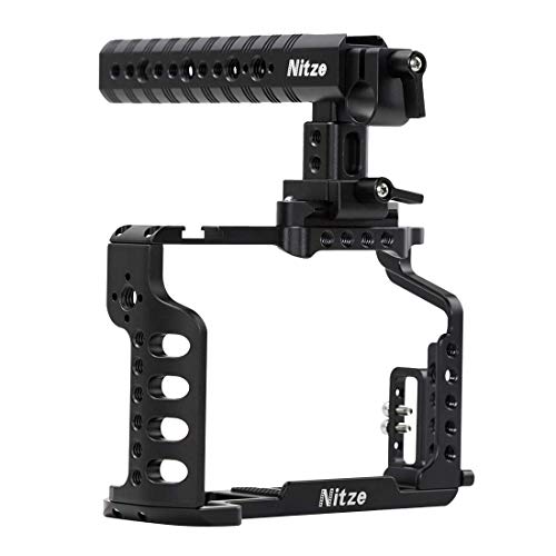 Nitze 富士X-H1用 X-H1カメラ専用ケージキットHDMIケーブルクランプ、NATOトップハンドルおよび1/4” -20,3 / 8” -16ネジ穴付き-FHT01