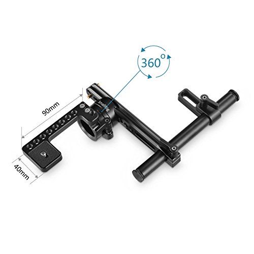 SMALLRIG EVFマウント LCDモニターブラケット NATOクランプ付き 15mmロッドシステム装備 関節調節可能 DSLRリグ 502HD/Zacuto Gratical HD/BMVA対応-1903