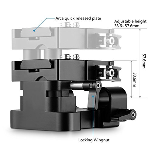 SmallRig 15mmロッドサポートシステムベースプレート Arca-swiss規格のQRプレート付き-2092