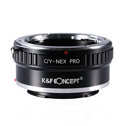 K&F Concept マウントアダプター Contax Yashica C/Yレンズ-SONY NEX Eカメラ装着 PRO 艶消し仕上げ 反射防止 無限遠実現 メーカー直営店