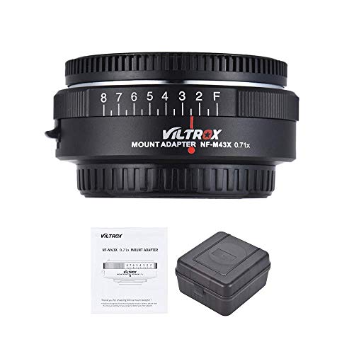 VILTROX NF-M43X スピードブースター 0.71x MF ニコン Nikon AI(G)/AFレンズ→パナソニック GH/GXシリーズ＆オリンパス マイクロフォーサーズマウントカメラ マウントアダプター 無限遠調整可能 GH5 GH4 GF9 GX85 GX8 E-M5 E-M10 E-PL3 Pen-F