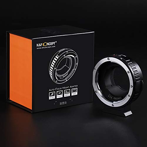 K&F Concept EF-E 電子マウントアダプター Canon EF/EF-Sレンズ-SONY Eカメラ装着 電子接点付き 三脚座付き 1/4ネジ AF機能 手振れ補正