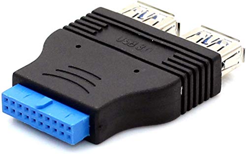 SinLoon 2 Port USB 3.0 メス から USB3.0 マザーボード メス 20 Pin コネクタ 拡張 アダプタ スロット アダプタ スプリッタ USB ポート マザーボード 直接 接続する 場合 (USB 3.0 コネクタ 20ピン)