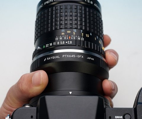 Rayqual 国産レンズマウントアダプター ペンタックス645 マウントレンズ- FUJI GFX ５０S 用マウントボディー 　PTX645-GFX