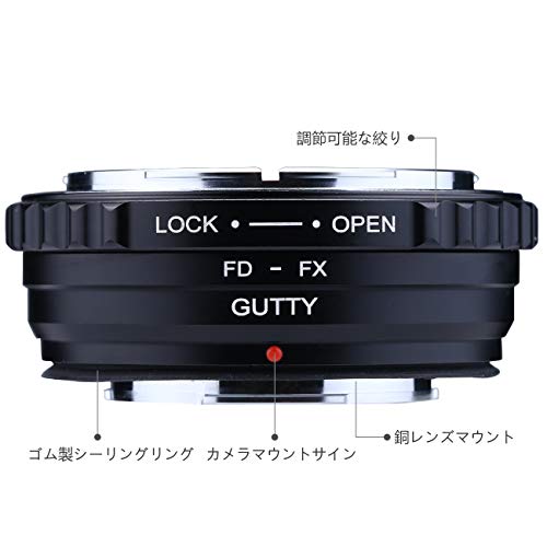 GUTTYカメラレンズマウントアダプターCanon FD FLレンズとFuji X caliperマイクロシングルカメラに対応