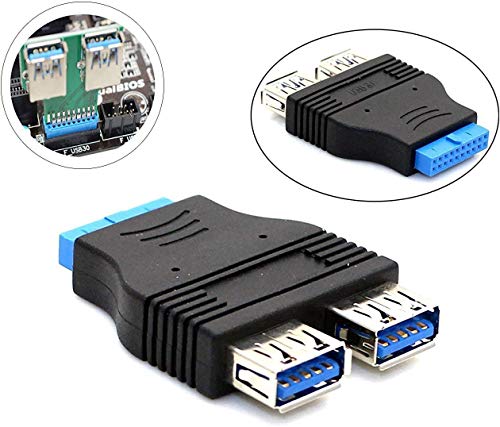 SinLoon 2 Port USB 3.0 メス から USB3.0 マザーボード メス 20 Pin コネクタ 拡張 アダプタ スロット アダプタ スプリッタ USB ポート マザーボード 直接 接続する 場合 (USB 3.0 コネクタ 20ピン)