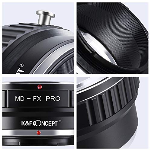 K&F Concept マウントアダプター Minolta MD MC SRレンズ-FUJIFILM FX X-Pro1カメラ装着 PRO 艶消し仕上げ 反射防止 メーカー直営店