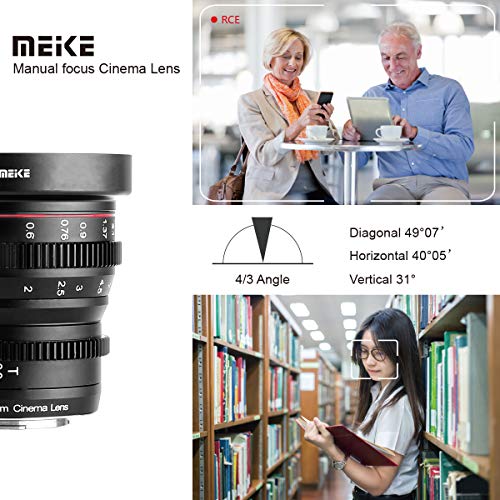 Meike 25mm T2.2 Large Aperture Manual Focus Prime Low Distortion Mini Cine Lens Compatible with Micro Four Thirds M43 MFT Olympus Panasonic Lumix Cameras and BMPCC …