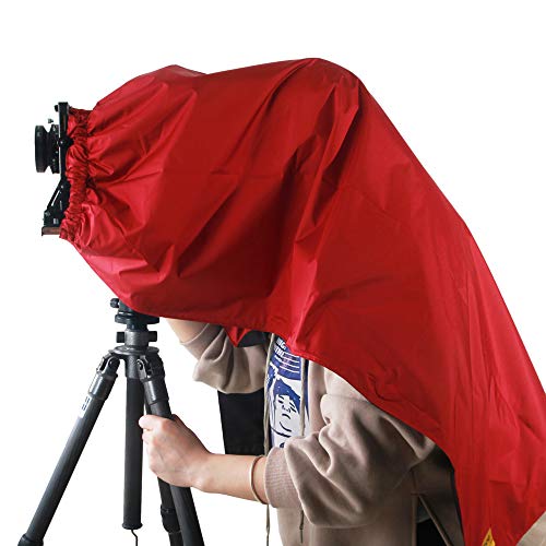 撮影用品 4x5大判カメラ用冠布(カンプ) 100X110cm　生地の色は黒で、内側は赤いです。
