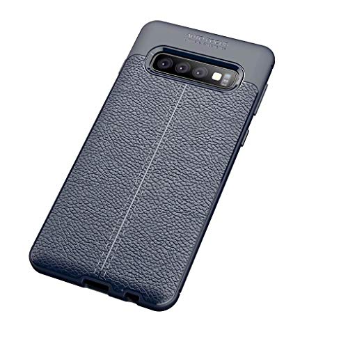 NnaCoCo Samsung Galaxy S10+/S10 Plusらかい肌の質感TPUシリコーン耐衝撃ケース防指紋擦り防止超薄型携帯電話ケース+1*(無料の電話ホルダー)-青