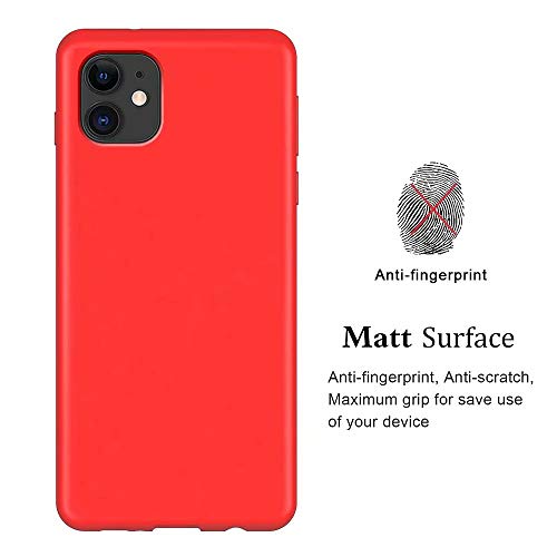 MTR iPhone11 Proケース tpu シリコン 専用カバー薄型 指紋防止 精細ファイバー裏地 耐衝撃 柔らかい殻 アイフォン11 Proの保護カバー (赤)