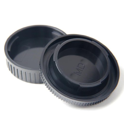 Minolta MD Lens ミノルタ MD レンズ プラスチック製 交換 ブラック ボディ キャップ と リア レンズ キャップ