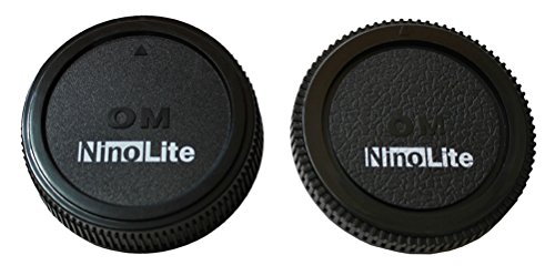NinoLite キャップ2個セット オリンパスOMマウントレンズ用リアキャップ と カメラボディ用キャップ