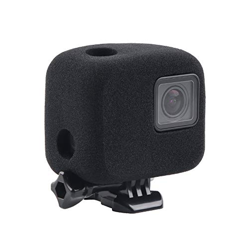 GoPro HERO5/6/7用 防風カバー 防風スポンジケース 騒音防止 録音ノイズ対策 スポンジ製カバー/ケース ブラック (全面防風（黒）)