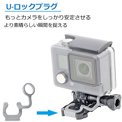 Gopro用クイックリリースバックルマウント２枚ロングネジ + ２セットU-ロックプラグ