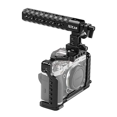 NITZE Fujifilm X-T3カメラ用のX-T3 ケージNATOハンドル、HDMIケーブルクランプ、内蔵Arca Swiss QRプレート - FHT-XT3