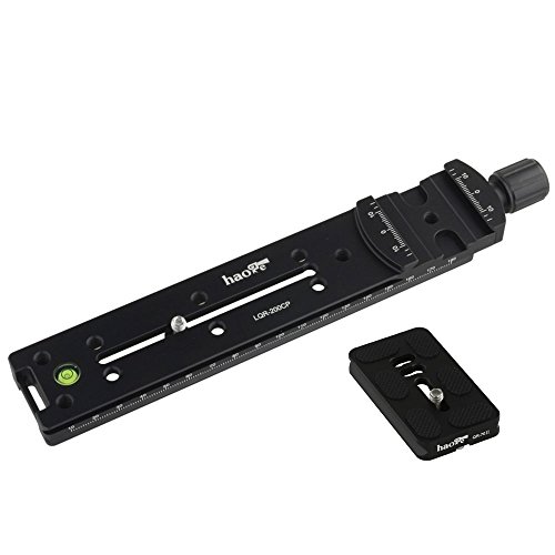 Haoge 200 mm Nodalスライドダブルあり形Focusing Railプレートwithメタルクイックリリースクランプと70 mmプレートforカメラパノラマパノラマClose UpマクロShoot Fit Arca Swiss RRS Benro Kirk