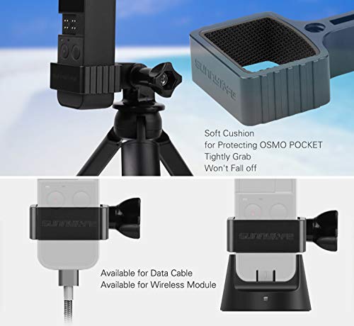 Rantow アルミニウム合金 Osmo Pocket 拡張アダプターキット、1/4インチスクリューインターフェース付き - 180°角度調整エクステンションホルダーマウント DJI Osmo Pocketハンドヘルドジンバルカメラ用 (ブラック)