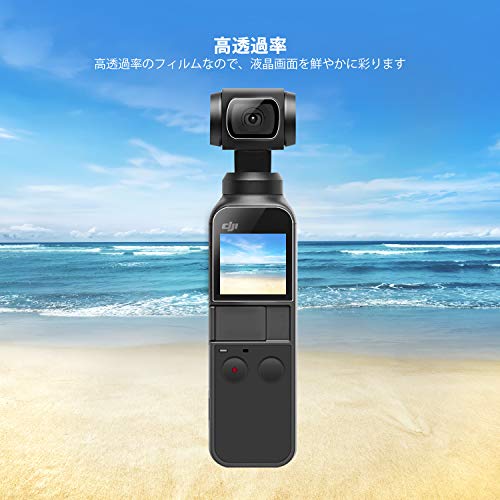 【ロデシー】 Rhodesy DJI OSMO POCKET用液晶保護フィルム 高透過率 硬度9H 指紋防止 強化ガラス (液晶保護2枚+カメラ保護2枚)