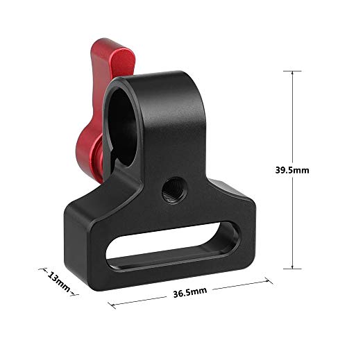 CAMVATE 15mmシングルロッドクランプ延長アダプターは、カメラDIYアクセサリー用の2つの1 / 4-20ネジ穴に取り付けます（赤いノブ）