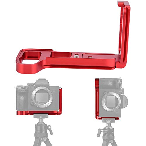 VBESTLIFE L字型フリープレート クイックリリース Lプレートブラケット 高耐久性 横縦撮影用 Sony A7M3/A7R3/A9カメラ対応(レッド)