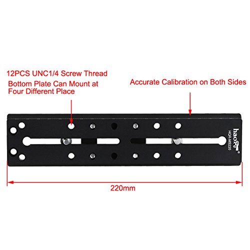 Haoge 220 mmカメラLong Sliding Sachtlerのクイックリリースプレート三脚流体ヘッドfsb4 fsb6 fsb6t fsb8 fsb8t fsb10 fsb10t dv10 3 + 3 5 + 5ビデオ14ii dv2 dv4 dv6 dv8 dv8 / 100