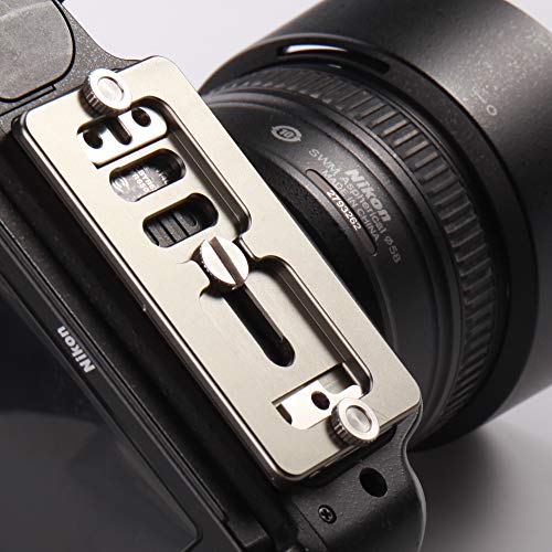 Arca-Swiss ユニバーサル 70mm 超薄型 カメラ用クイックリリースプレート 三脚ボールヘッド 手調整可能ステンレススチールねじと隠しロープ穴付き グレー