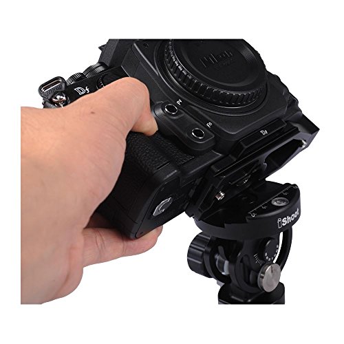iShoot ブラック 金属製 L型垂直クイックリリースプレートブラケット ハンドグリップ Nikon Df ニコン Df カメラ 用 Arca-Swiss標準に対応