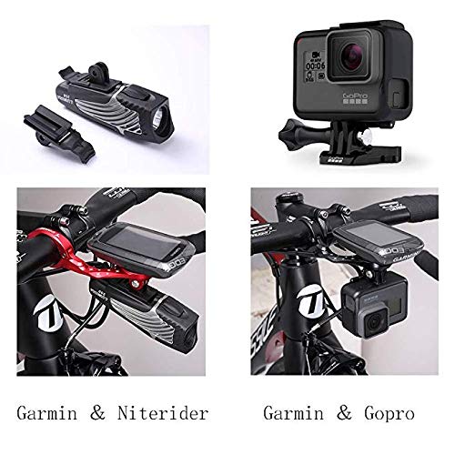 Garmin バイクマウント Best Tek Garmin Gopro コンボマウント ハンドルバーコンボマウント NiteRider Lumina Garmin Edge コンピューターおよびGopro スポーツアクションカメラ用 (ブラック31.8mm コンボ)