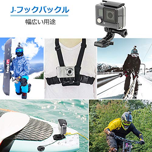 WOLEYI J-フックバックル (２セット) アクションカメラアクセサリー ２枚ロングネジ付き すべてのGoproカメラに対応