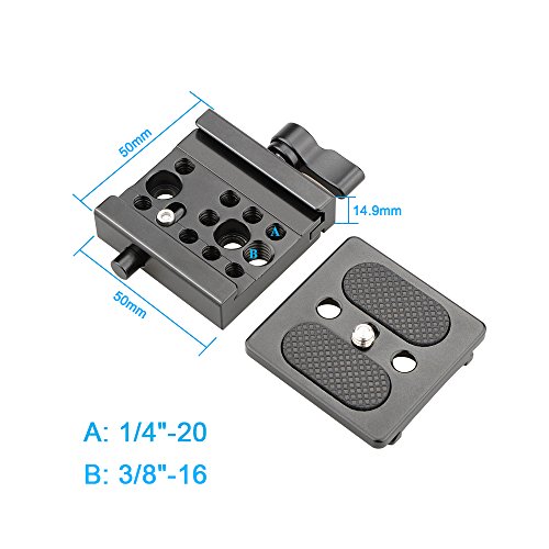 CAMVATE　クイックリリースプレート+QRクランプ　50mm　変換装置for Arca-Swiss 標準互換　強化アルミ合金製（黒）
