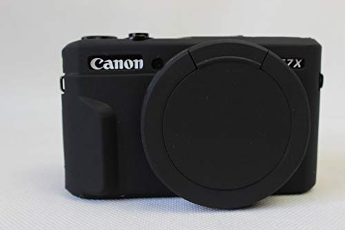 Canon キヤノン PEN G7 X Mark II G7X Mark II カメラカバー シリコンケース シリコンカバー カメラケース 撮影ケース ライナーケース、Koowl製作、外観が上品で、超薄型、品質に優れており、耐震・耐衝撃・耐磨耗性が高い (ブラック)