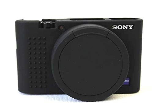 SONY DSC RX100M6 Cyber-shot シリコン カバー ケース カメラケース クリーニングクロス付き ソニー サイバーショット 223_1　(ブラック)