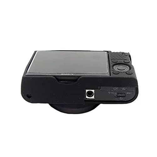 kinokoo SONY ソニー DSC-RX100M5 / RX100M3 / M4 / M5 / M6 デジタルカメラ専用 シリコンカバー カメラケース　カメラカバー 標識クロス付き (BK)