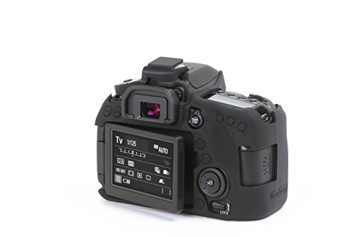 DISCOVERED イージーカバー Canon EOS 80D 用 カメラカバー ブラック　液晶保護フィルム付き