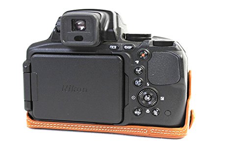 Nikon COOLPIX P900 ボトム ハーフ ボディケース 高級合皮レザー クリーニングクロス付き 172_1 (ライトブラウン)