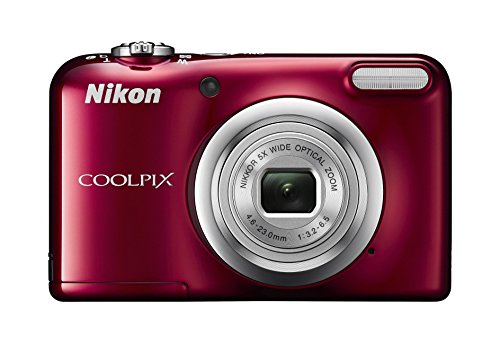 Nikon デジタルカメラ COOLPIX A10 レッド 光学5倍ズーム 1614万画素 乾電池タイプ A10RD & Digio2 デジタルカメラケース EVA セミハード Sサイズ ブラック DCC-056BK