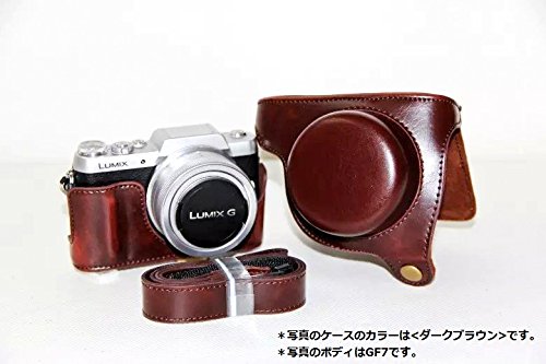 Panasonic LUMIX GF9 GMC-GF9 専用 高級合皮レザー カメラケース ネックストラップ,クリーニングクロス付き パナソニック ルミックス 181_1 (ブラウン)