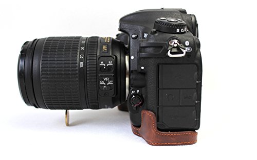 Nikon D500 ボトム ハーフ ボディケース 高級合皮レザー クリーニングクロス付き ニコン 176_1 (ブラック)