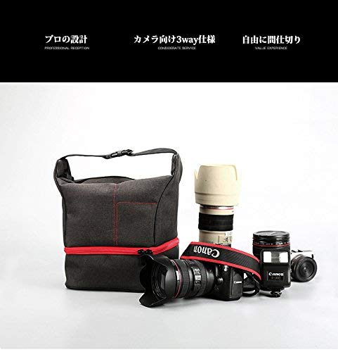 カメラバッグ ショルダーバッグ 手提げ ブラック ２way仕様 カメラ ミラーレス デジタルカメラ クッション ボックス カメラケース 旅行