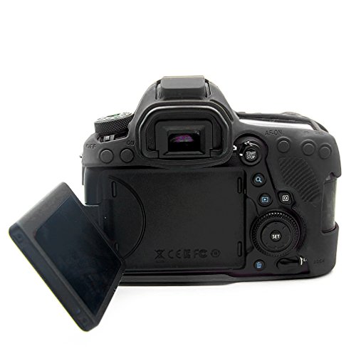 FIRST2SAVVV 黒 キヤノン Canon EOS 6D Mark II. EOS 6D MK2 専用 TPUシリコンカメラバッグ カメラケース + クリーニングクロス XJPT-6D Mark II-GJ-01G11