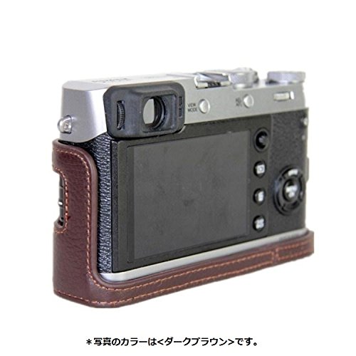 FUJIFILM X100F ボトム ハーフ ボディケース 高級合皮レザー クリーニングクロス付き フジ 富士フィルム X100F 187_1 (ブラウン)