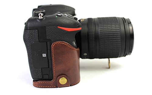 Nikon D500 ボトム ハーフ ボディケース 高級合皮レザー クリーニングクロス付き ニコン 176_1 (ブラック)