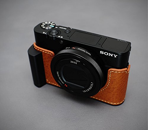 【日本正規販売店】LIM'S Italian MINERVA Genuine Leather Metal grip Half Case for SONY RX100M6/M5/M4/M3/M2 LE-MHCRX100BR Brown ブラウン イタリアンレザー ソニー カメラケース メタルグリップ 高級 高品質 本革 おしゃれ かっこいい リムズ