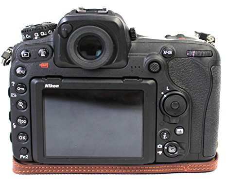 Nikon D500 ボトム ハーフ ボディケース 高級合皮レザー クリーニングクロス付き ニコン 176_1 (ブラック)