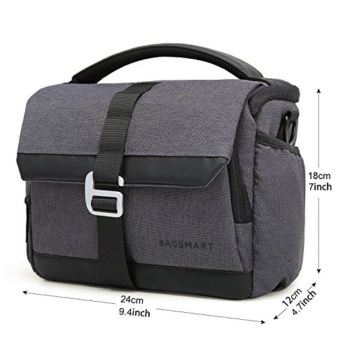 BAGSMART カメラバッグ 一眼レフ ショルダーバッグ カメラケース カメラ 斜め掛け 3WAY レインカバー 撥水加工 ブラック