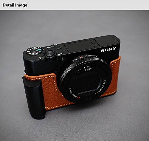 【日本正規販売店】LIM'S Italian MINERVA Genuine Leather Metal grip Half Case for SONY RX100M6/M5/M4/M3/M2 LE-MHCRX100BR Brown ブラウン イタリアンレザー ソニー カメラケース メタルグリップ 高級 高品質 本革 おしゃれ かっこいい リムズ