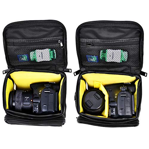 FOSOTO Nikon Canon カメラケース レインカバーとストラップ付き（ブラック）